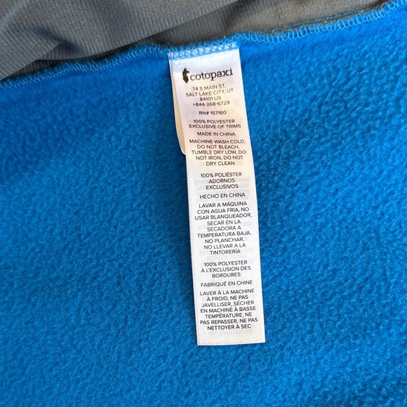 Cotopaxi Teca Fleece Hooded Full Zip Jacket XL Blue Colorblock - Picture 5 of 10